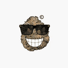 a smiling marijuana bud wearing sunglasses and a smiley face .