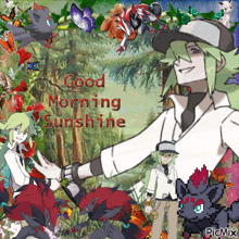 a good morning sunshine greeting card with a cartoon character
