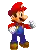 a pixel art of mario from the video game super mario bros .