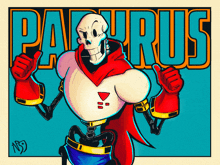 a cartoon drawing of papyrus giving the thumbs up