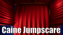 a poster for caine jumpscare shows a cartoon character