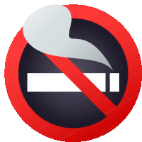 a no smoking sign with a crossed out cigarette in the middle