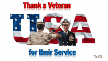 a thank a veteran usa for their service poster