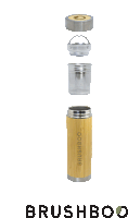 a picture of a brushboo bamboo bottle showing its components