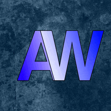 a blue letter aw on a blue background