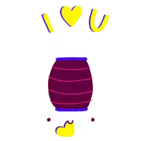a cartoon drawing of a beehive with a yellow heart above it
