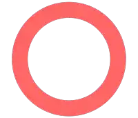 a red circle with a white circle inside