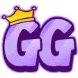 the letter g is purple and has a crown on it .