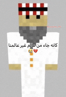 a screenshot of a minecraft character with arabic writing