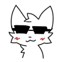 a drawing of a cat wearing sunglasses and making a funny face .