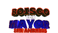 a sign that says boisco for mayor on a white background