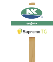 a sign with nk syngenta supremo tg on it