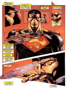 a page from a comic book shows superman 's face