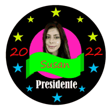 a picture of a woman with the name susan presidente on it