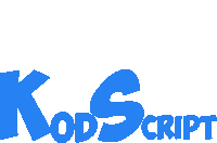 a blue logo that says kodscript on it