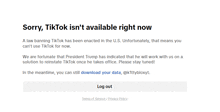 a screenshot of a website that says tiktok isn 't available right now