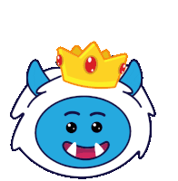 a cartoon of a monster with a crown on his head