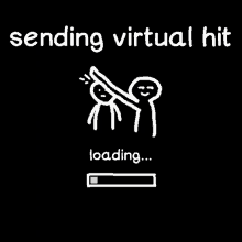 a sign that says sending virtual hit is loading and hit sent