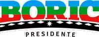 a colorful logo for boric presidente with a road in the middle