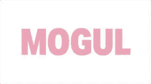 the word mogul is pink on a white background .