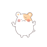 a cartoon drawing of a hamster with a closed eye