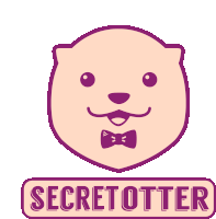 a pink otter with a bow tie and the word secretotter