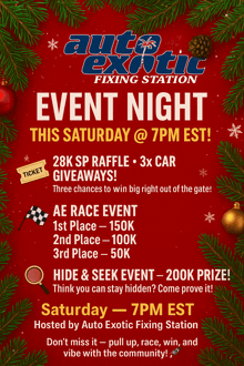 an auto exotic fixing station event night flyer