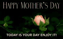 a happy mother 's day greeting card with a pink rose