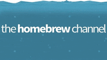 the homebrew channel logo is on a blue background with bubbles .