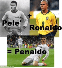 a collage of soccer players with pele and ronaldo