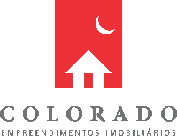 the logo for colorado empreendimentos imobiliarios has a house and a crescent moon