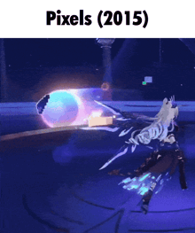 a screenshot of a video game that says pixels ( 2015 ) on it