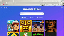 a screenshot of an unblocked games website with various games