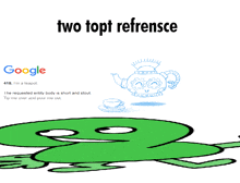 a drawing of a teapot with the words two topt refrence on the top