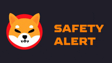 a safety alert sign with a shiba inu