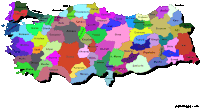 a colorful map of turkey with the website paintmaps.com on the bottom right