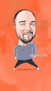 a caricature of a man with a beard by johnelson artist