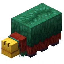 a sheep in minecraft with a green and red blanket on it 's back .