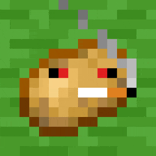 a pixel art of a rabbit with red eyes