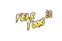 the logo for fear toons 20 is yellow and white