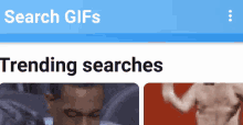 a screen shot of a website that says search gifs on it