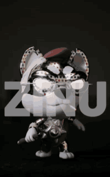 a cartoon character with a polka dot hat and glasses is behind the word ziku