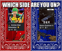 a poster asking which side you are on