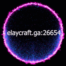 a purple circle with the words elaycraft.ga:26654