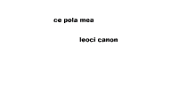 a white background with the words ce pola mea and leoci canon on it