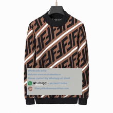 a sweater with a fendi logo on it