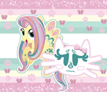 a picture of a pony and a cat with the letter l on the bottom