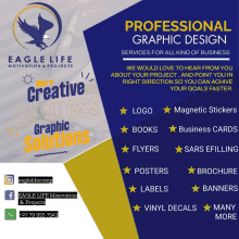 an advertisement for eagle life motivation and projects advertising their services for all kinds of business