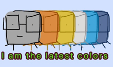a drawing of a bunch of boxes with the words " i am the latest colors " below them