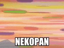 nekopan is written in black letters on a pink background